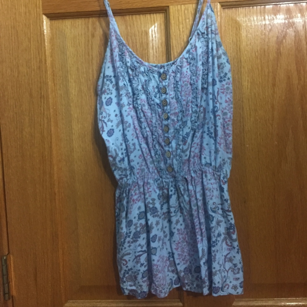 Blue button up Top